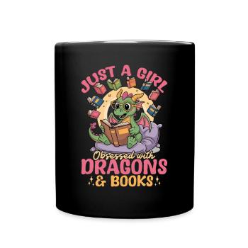 Fantasy Book reading Mythical Creatures - Tasse einfarbig - Schwarz - Vorne
