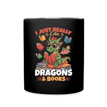 Fantasy Book reading Mythical Creatures - Tasse einfarbig - Schwarz - Vorne