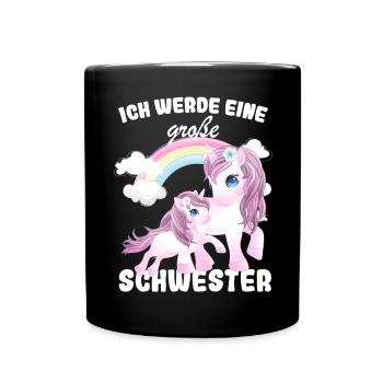 Nachwuchs Verkünden Ich Werde Große Schwester 2027 - Tasse einfarbig - Schwarz - Vorne