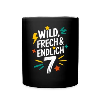 Sauvage, effronté et enfin 7 ans 7e anniversaire - Mug uni - noir - Devant