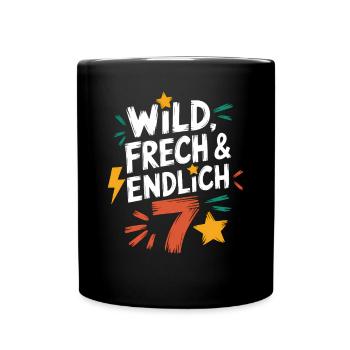 Sauvage, effronté et enfin 7 ans 7e anniversaire - Mug uni - noir - Devant