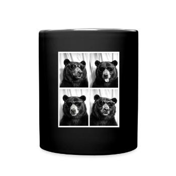 Drôle d’ours Photobooth Session Rétro Vintage Noir - Mug uni - noir - Devant