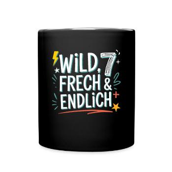 Sauvage, effronté et enfin 7 ans 7e anniversaire - Mug uni - noir - Devant