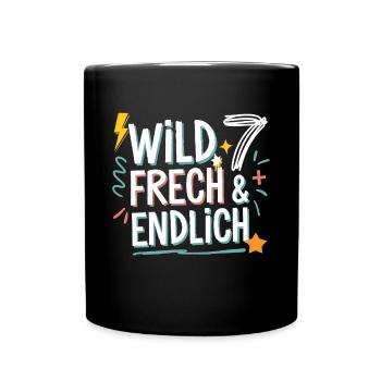 Sauvage, effronté et enfin 7 ans 7e anniversaire - Mug uni - noir - Devant