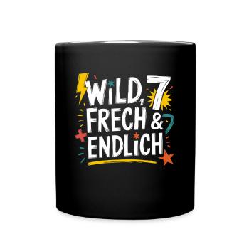 Sauvage, effronté et enfin 7 ans 7e anniversaire - Mug uni - noir - Devant