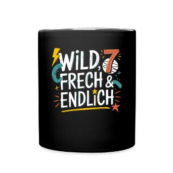Sauvage, effronté et enfin 7 ans 7e anniversaire - Mug uni - noir - Devant