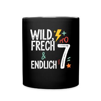 Sauvage, effronté et enfin 7 ans 7e anniversaire - Mug uni - noir - Devant