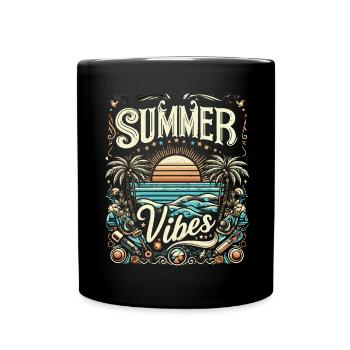 SUMMER Vibes colorful, modificated - Tasse einfarbig - Schwarz - Vorne