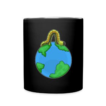 Raupe Erdkugel - Tasse einfarbig - Schwarz - Vorne