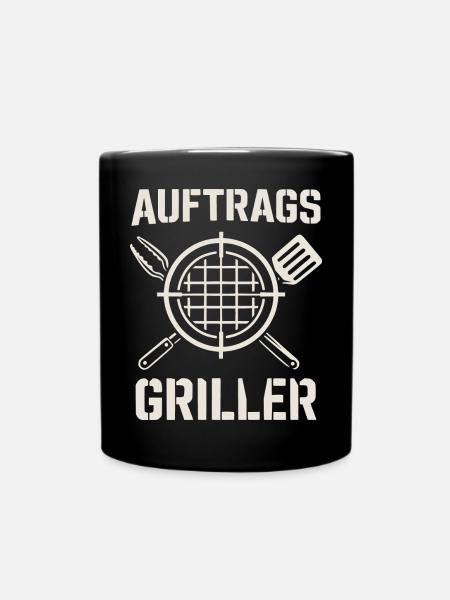 Auftrags Griller - lustiges Grill Shirt - Tasse einfarbig - Schwarz