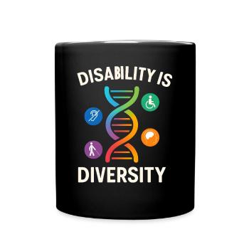 Disability Is Diversity DNA Design - Full Colour Mug - black - Front