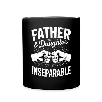 Vater Tochter unzertrennlich Dad Tochter - Tasse einfarbig - Schwarz - Vorne