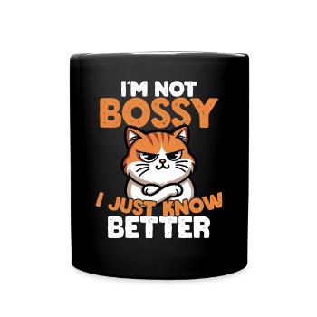 Lustige Mürrische Katze Herrische Haltung Humor - Tasse einfarbig - Schwarz - Vorne
