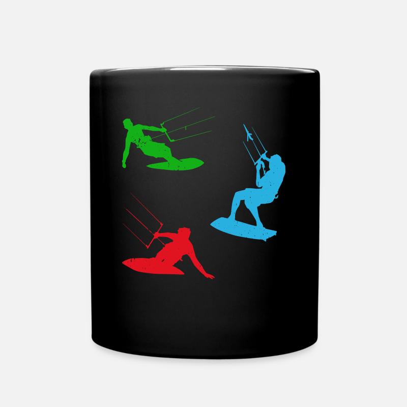 Watersports Kiteboarding Kitesurfer Kitesurfing - Tasse einfarbig - Schwarz