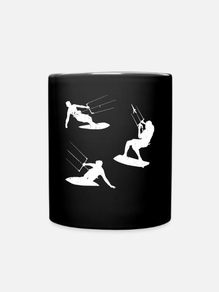 Kitesurfing Watersports Kiteboarding Kitesurfer - Tasse einfarbig - Schwarz