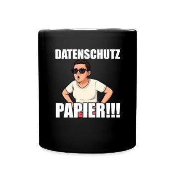 Karen Datenschutzpapier!!! Satire Design - Tasse einfarbig - Schwarz - Vorne