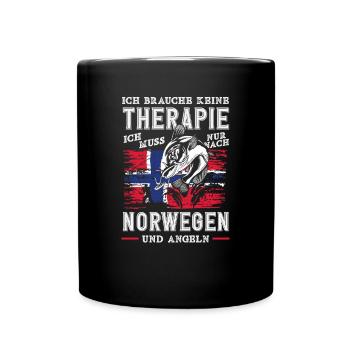 Norway Fishing Saying Funny Design - Full Colour Mug - black - Front