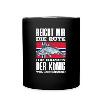 Norwegen Angeln Spruch Lustiges Design - Tasse einfarbig - Schwarz - Vorne