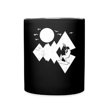 Kitesurfing Watersports Kiteboarding Kitesurfer - Tasse einfarbig - Schwarz - Vorne