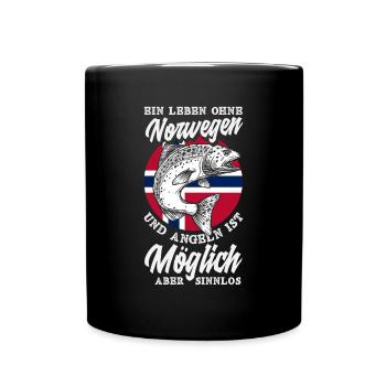 Norvège Pêche Dire Drôle Design - Mug uni - noir - Devant