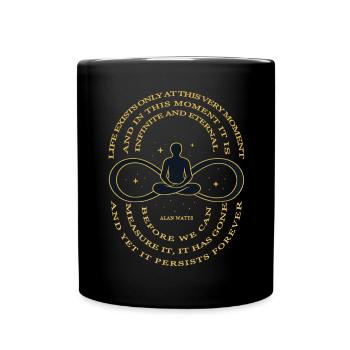 Alan Watts Zeit Infinity T-Shirt - Tasse einfarbig - Schwarz - Vorne