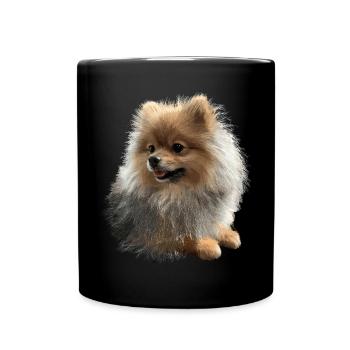 Zwergspitz Pommeraner Pom Süßer Deutscher Spitz - Tasse einfarbig - Schwarz - Vorne