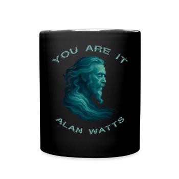 Du bist es Alan Watts Kunst - Tasse einfarbig - Schwarz - Vorne