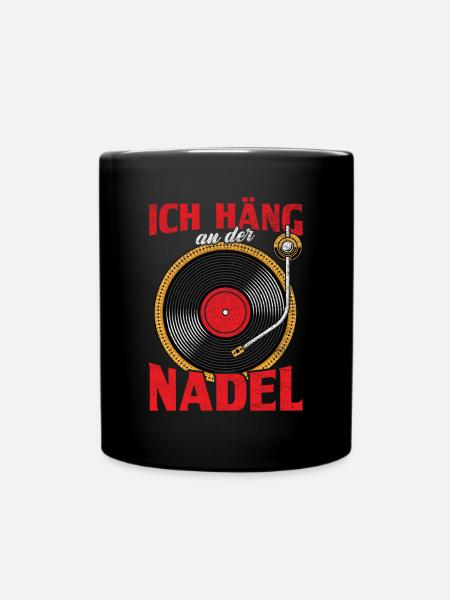 Ich häng an der Nadel / Vinyl Schallplatte Musik - Tasse einfarbig - Schwarz