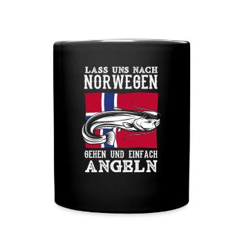 Norvège Pêche Dire Drôle Design - Mug uni - noir - Devant