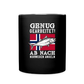 Norvège Pêche Dire Drôle Design - Mug uni - noir - Devant