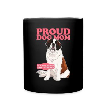 Bernhardiner Mom St. Bernhardshund Geschenk - Tasse einfarbig - Schwarz - Vorne