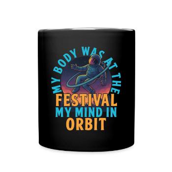 Festival Geist im Orbit Design - Tasse einfarbig - Schwarz - Vorne