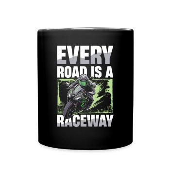 Chaque route est une piste de course Motards - Mug uni - noir - Devant
