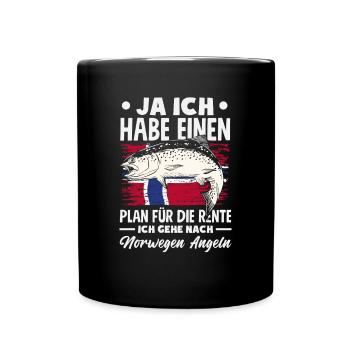 Norvège Pêche Dire Drôle Design - Mug uni - noir - Devant