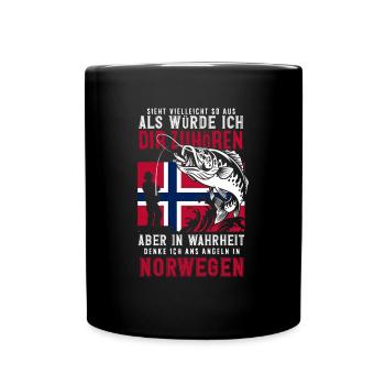 Norvège Pêche Dire Drôle Design - Mug uni - noir - Devant