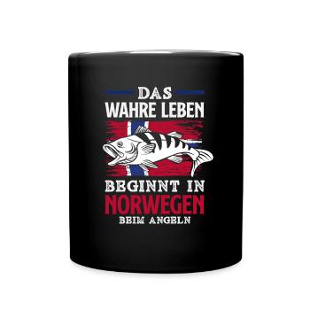 Norvège Pêche Dire Drôle Design - Mug uni - noir - Devant