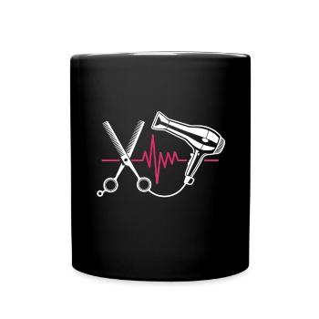 Friseur Friseurin Haarschnitt - Tasse einfarbig - Schwarz - Vorne