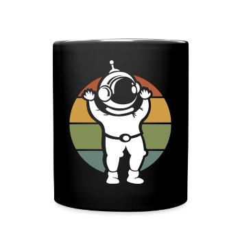 illustration d’astronaute vintage - dessin animé rétro - Mug uni - noir - Devant