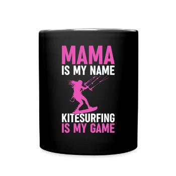 Kiteboarding Mama est mon nom, Kitesurf est mon nom - Mug uni - noir - Devant