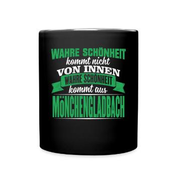Mönchengladbach Geschenk Herren Hooligan Ultras - Tasse einfarbig - Schwarz - Vorne