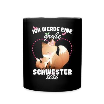 Annonce de la progéniture Je vais être une grande sœur en 2026 - Mug uni - noir - Devant