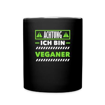 Attention Je suis végétalien Drôle Cadeau végétalien - Mug uni - noir - Devant
