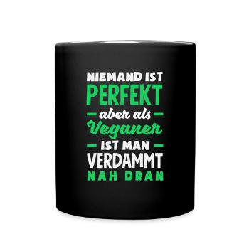 Attention Je suis végétalien Drôle Cadeau végétalien - Mug uni - noir - Devant