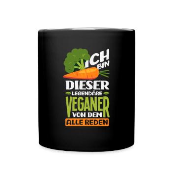 Attention Je suis végétalien Drôle Cadeau végétalien - Mug uni - noir - Devant