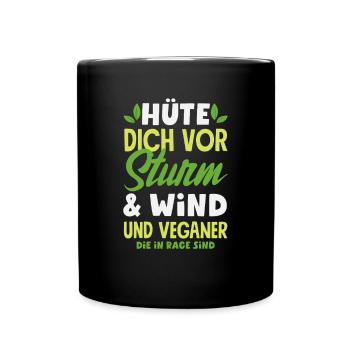 Attention Je suis végétalien Drôle Cadeau végétalien - Mug uni - noir - Devant