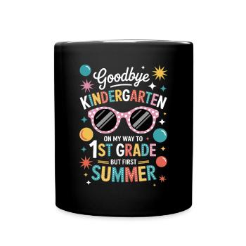 Tschüss Kindergarten Sommer Spruch - Tasse einfarbig - Schwarz - Vorne