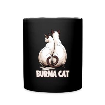 Burma Cat Liebevolle Katzen Illustration für - Tasse einfarbig - Schwarz - Vorne