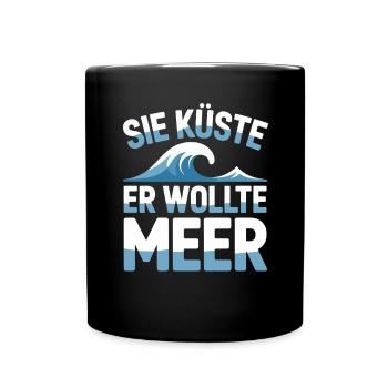 You Coast He Wanted Sea Beach Love Wave Surfer - Full Colour Mug - black - Front