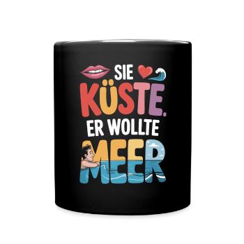 You Coast He Wanted Sea Beach Love Wave Surfer - Full Colour Mug - black - Front