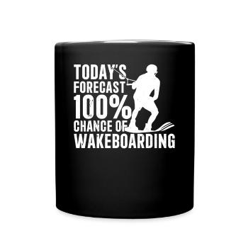 Les prévisions du jour 100 % de chance de Wakeboard Funny - Mug uni - noir - Devant